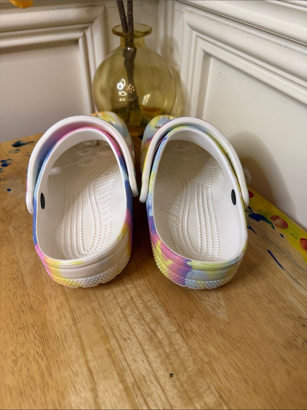 CROCS White Tie-Dye Platform Clogs men:5 wmn: 7 - Picture 3 of 6